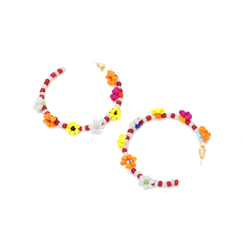 Модные женские серьги с-образным жемчугом цветочные круглые геометрические