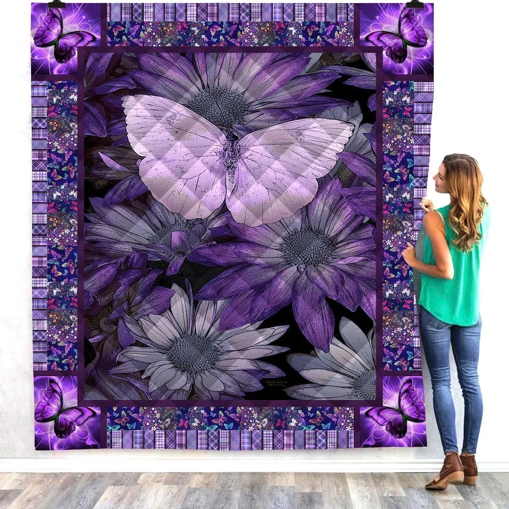 Чехол для дивана с принтом в виде красивой бабочки и пчелы мягкое одеяло из