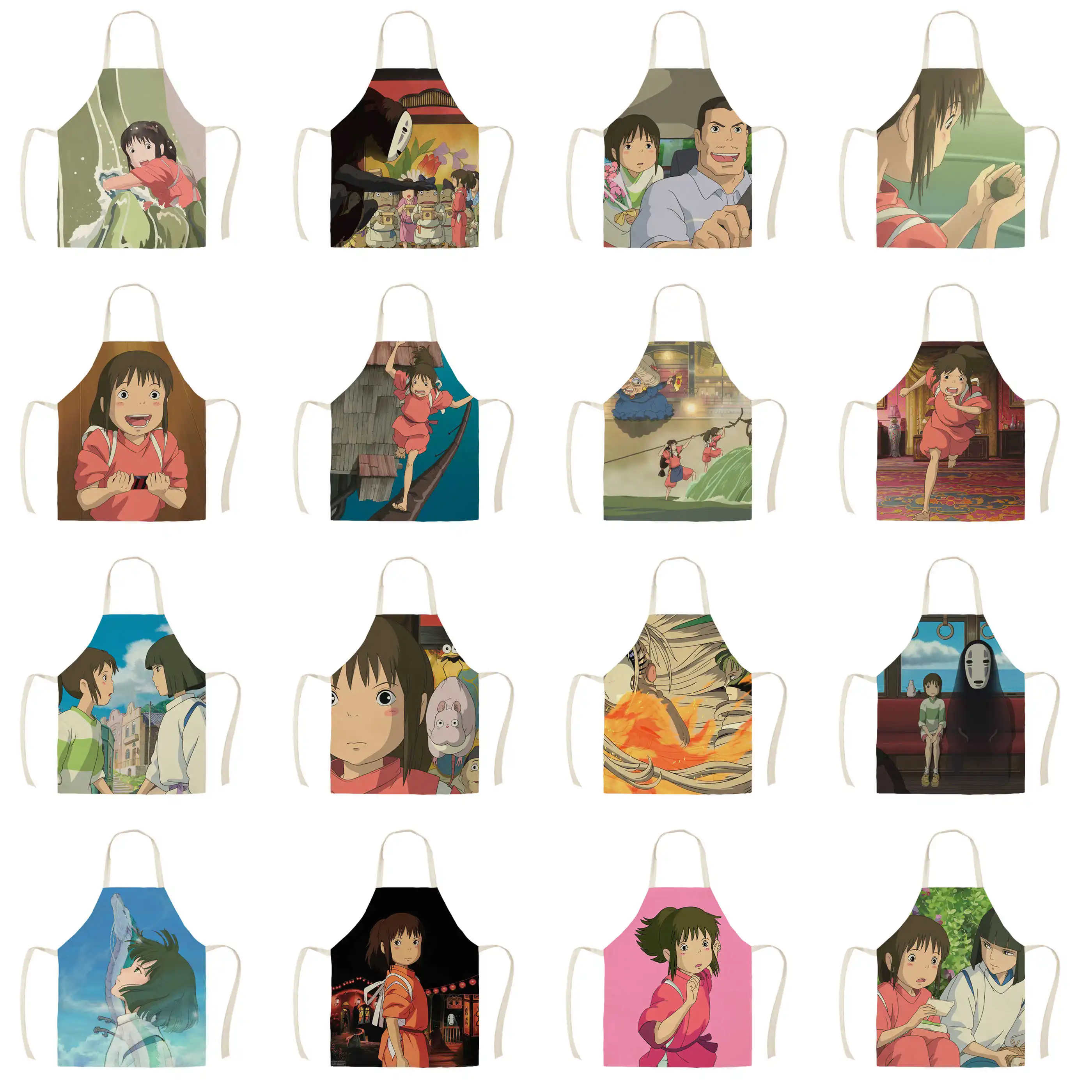 

Cartoon Anime Chimiyazaki Hayao Adult Children's Kitchen Linen Household Cleaning Female Household Cooking Antifouling Apron