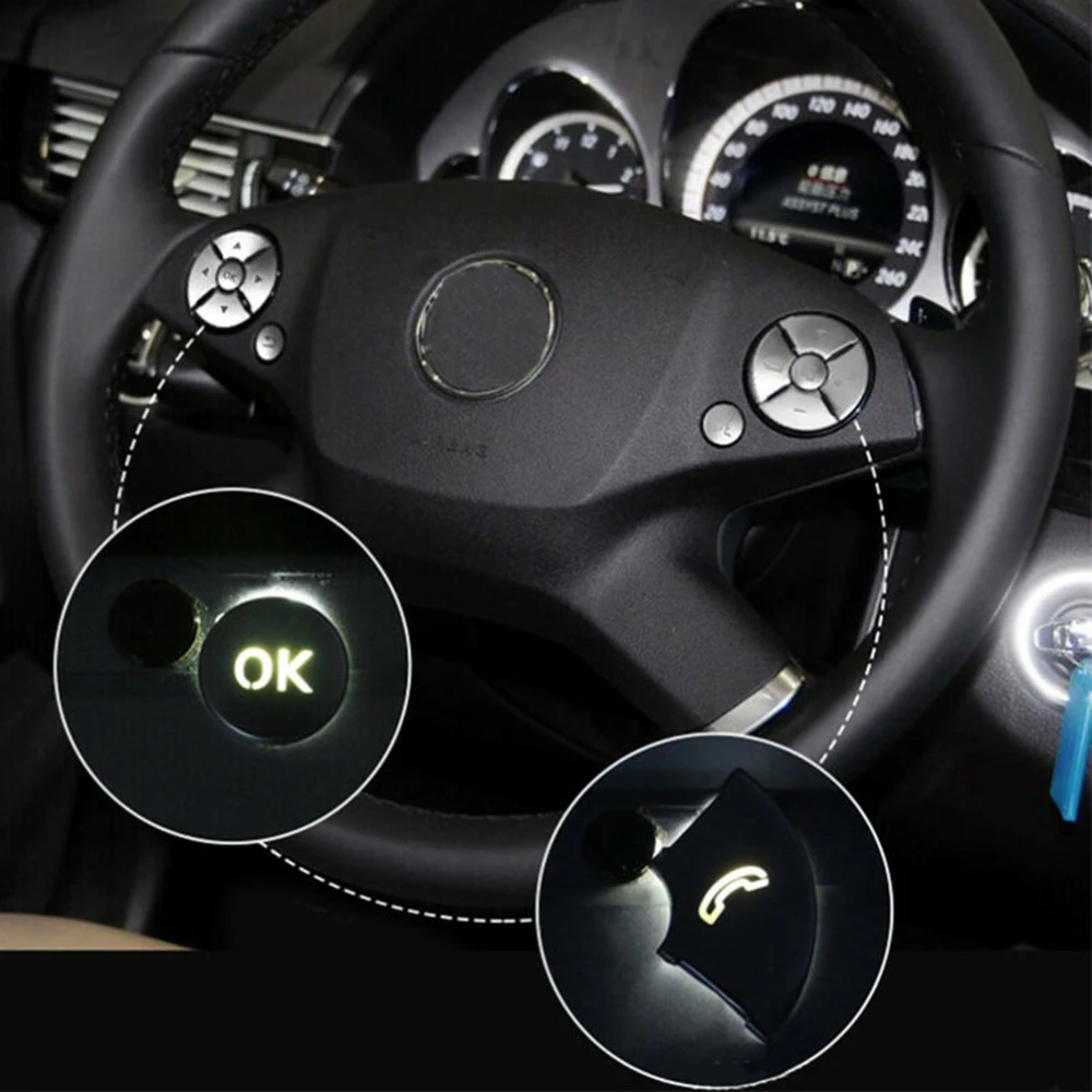 Отделка кнопки рулевого колеса аксессуары для интерьера ABS 12 шт. Серебряная