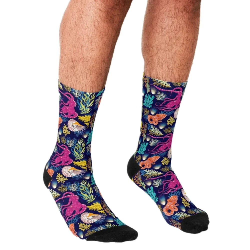 

Men Socks harajuku Cherry Blossoms Socks personality Printed trend Happy hip hop Novelty Skateboard Crew Casual Crazy Socks