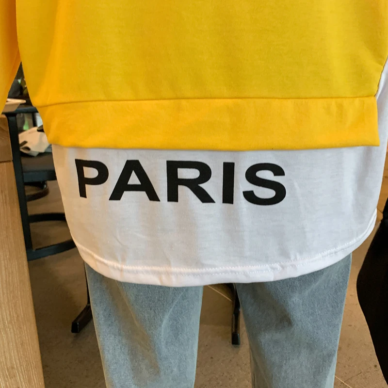 Patchwork Sweatshirts for Women Autumn Harajuku Fleece Thin Fake Two-piece Oversized Harajuku Hoodies Plus Size Women Sweetshirt
