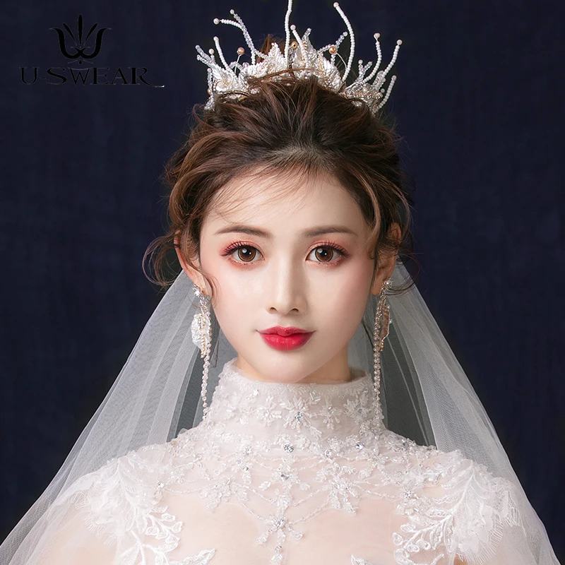 Винтажные Серебряные украшения для волос ручной работы в стиле барокко |