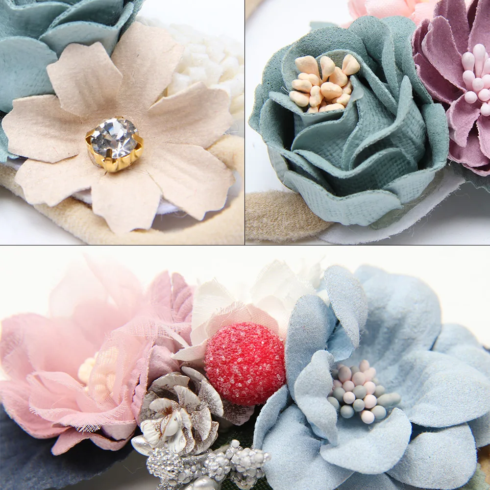 Детский обруч для волос с искусственными цветами нейлоновые обручи девочек