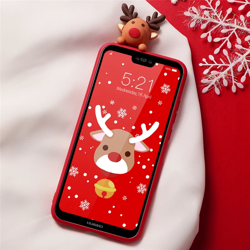 Санта Клаус олень для ТПУ huawei Honor 8X 7X 9X Pro 10 20 9 10i Коврики 20 10 30 Lite Y5 Y6 Y7 Y9 Prime Pro Рождество чехол