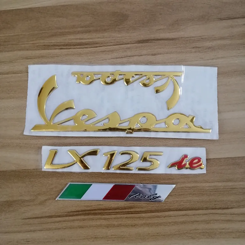 

Motorcycle 3D Yellow Italy Italian Flag Car Emblem Stickers Decal for PIAGGIO Vespa LX 125 LX125 ie