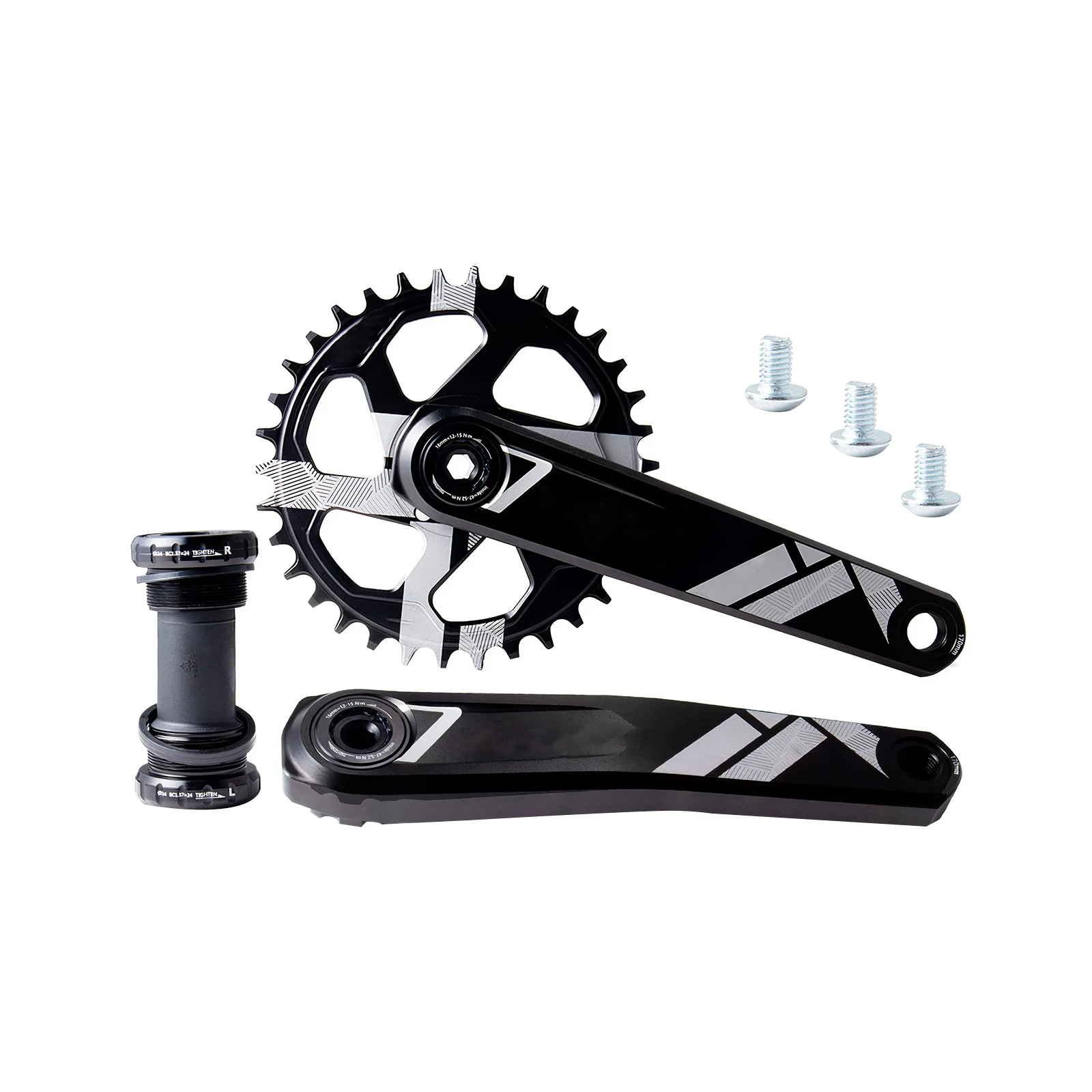 

Mountain Bike Crankset Aluminum Alloy With Bottom Bracket BB MTB Bicycle Crank Bike Standard Compatibility Accessories