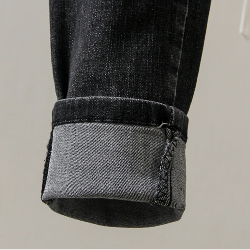 

2021 Spring Large Size Denim Harem Pant Women Loose Elastic High Waist Plus Velvet Thickening Female Casual Streetwear Jeans 4XL