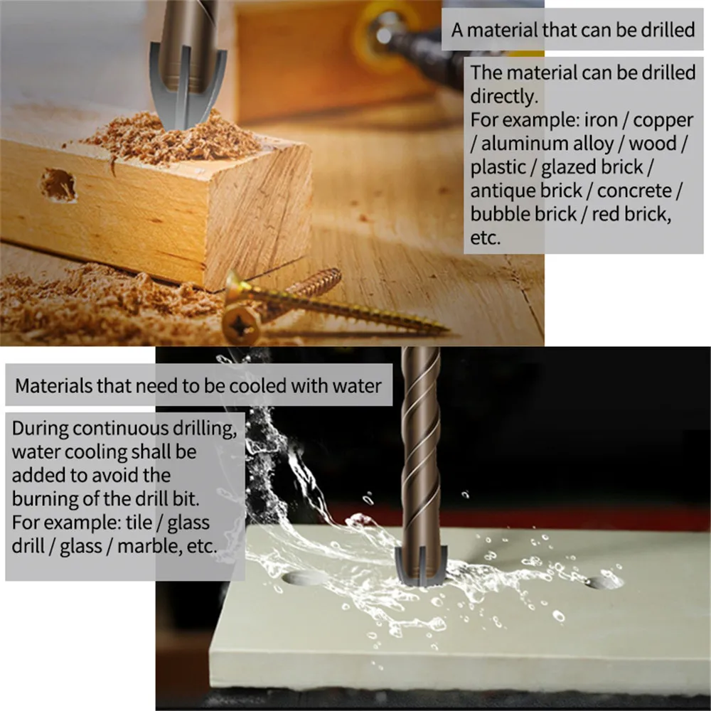 

3/4/5/6/8/10/12 mm Cross Hex Tile Bits Glass Ceramic Concrete Hole Opener Alloy Triangle Drill Size Drill Bit set