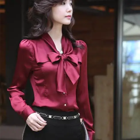 Clobee 2020 Осенние офисные блузки с белым бантом OL размера плюс для женщин 2xl 3xl 4xl Blusas