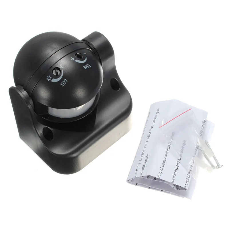 

1pcs AC 220V-240V 110V 180 Degree Outdoor IP44 Security PIR Infrared Motion Sensor Detector Movement Switch White Black