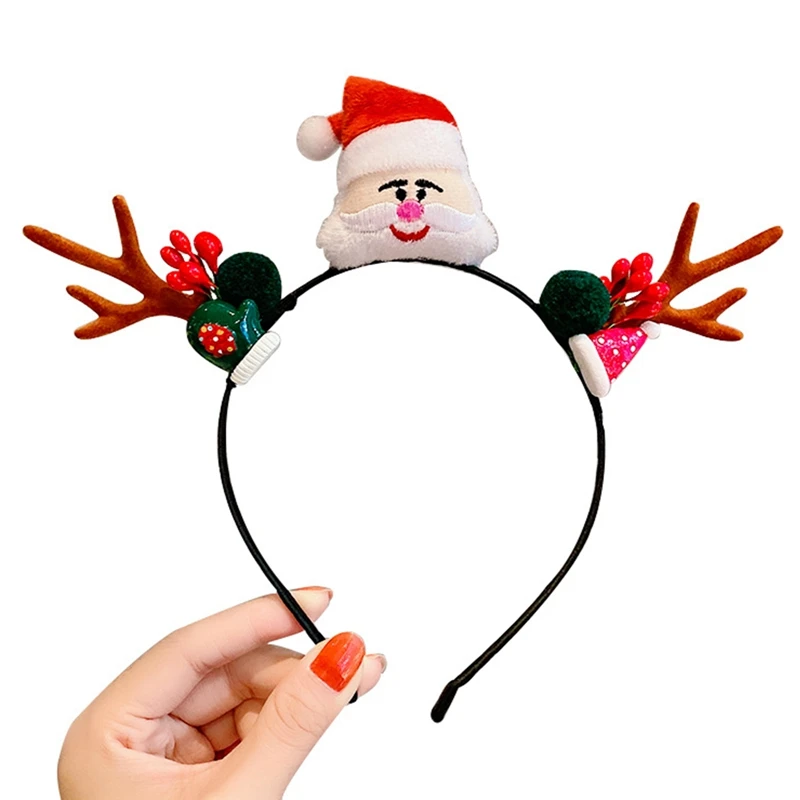 

Christmas Party Decor Headband Santa Snowman Elk Xmas Hair Band Headwear Kids Gift