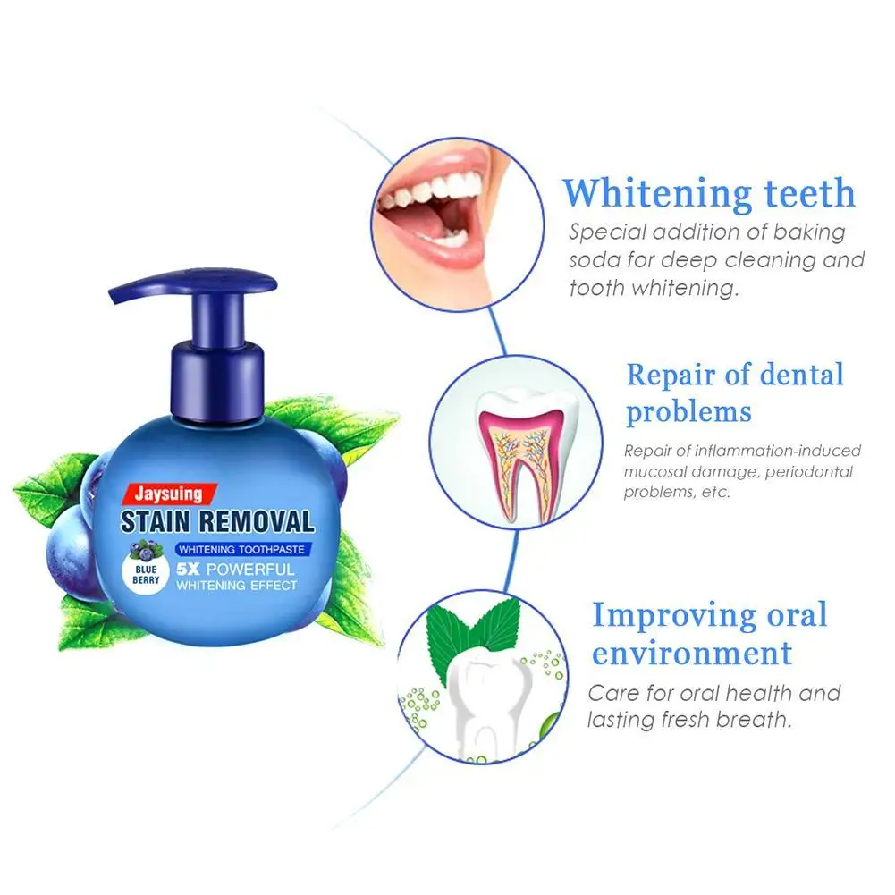 

220g Toothpaste Teeth Whitening Remove Stains Toothpaste Fight Gum Bleeding Toothpaste Baking Soda Push-Type Toothpaste