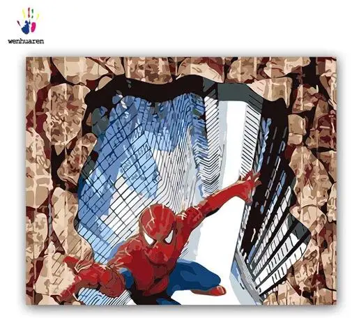 paint by number art painting numbers anime Marvel character for home decoration | Дом и сад