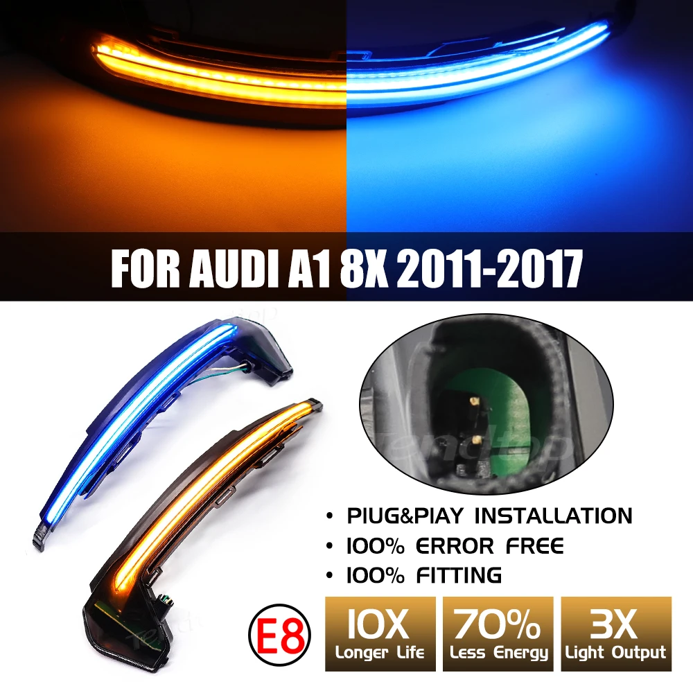

Scroll Dynamic LED Turn Signal Blinker Sequential Flashing Light Side Marker Lamp Car Assessories For Audi A1 8X 2011-2017