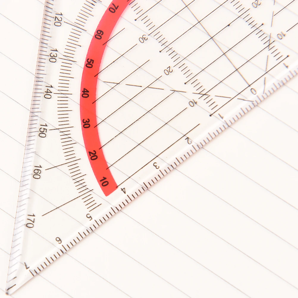 1pc 15cm Plastic Multi-function Square Triangle Scale Engineering Ruler Stationery Students Protractor Measurement Rulers