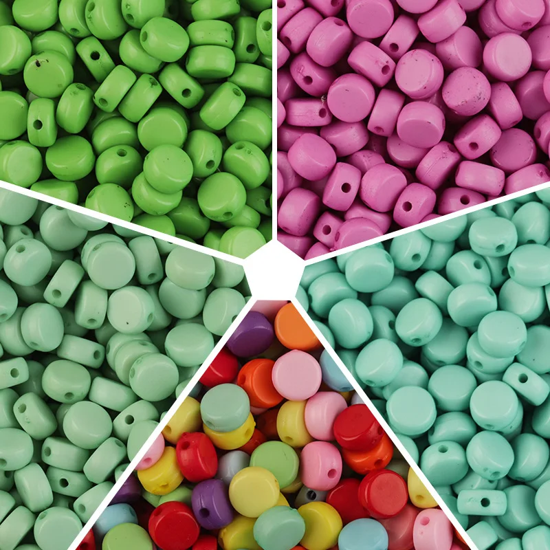 

4*7mm Solid Color Round Shape Acrylic Beads For Make Bracelet Necklace Jewelry Accessories