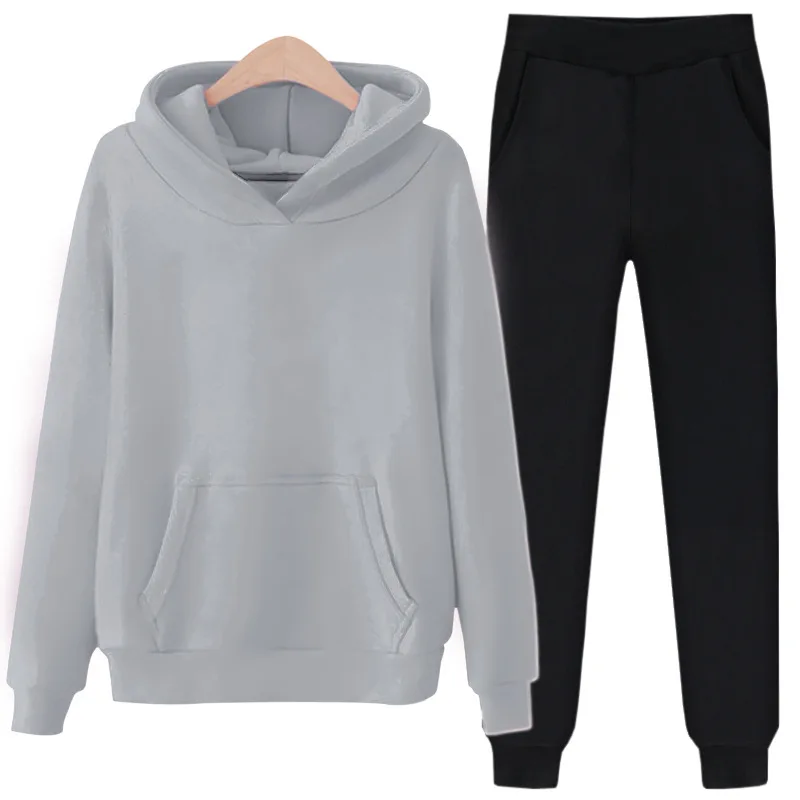 Plus size S-3XL ensemble femme 2 pieces pantalon elegant full sleeve tops and pants 13 colors warm winter set for women |