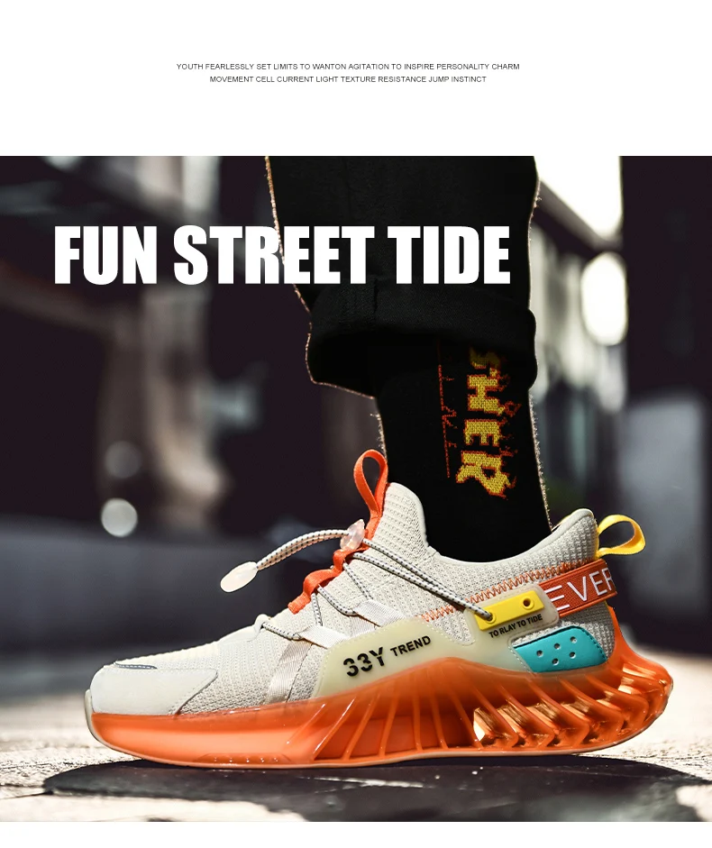 

Men's running shoes comfortable blade jogging outdoor sports fashion heavy soles increased sneaker personality design