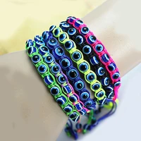 turkish lucky wish blue eyes bracelets gift for friends women handmade weaven rope bracelets color charms pulseras mujer