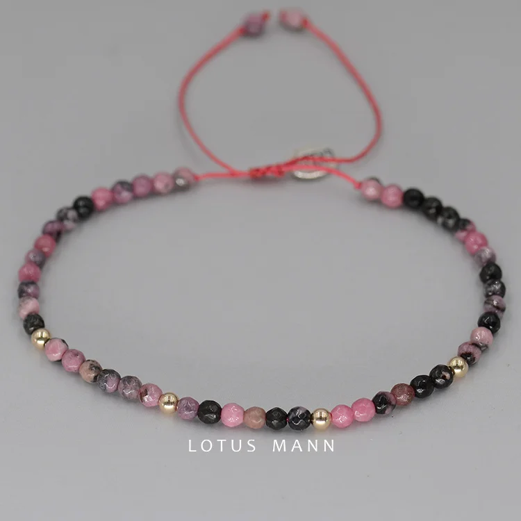 Rhodochrosite Лотос Манн люблю Ваш розовый родокрошит порошок и небольшой серии браслет - Окраска металла: Rhodochrosite