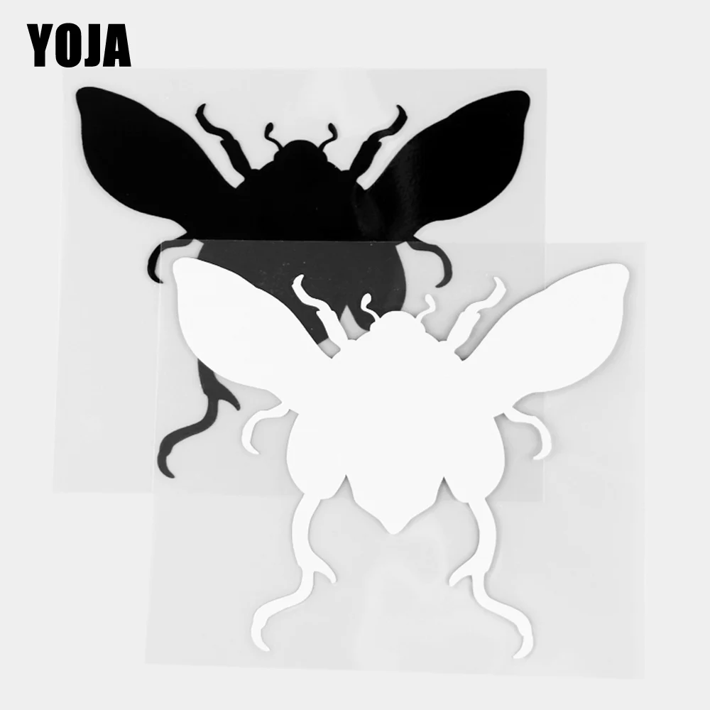 

YOJA 12,7 × 11 см Мультяшные животные Виниловая Наклейка Летающая Леди Жук узор автомобильные наклейки Черный/Серебряный 19C-0437