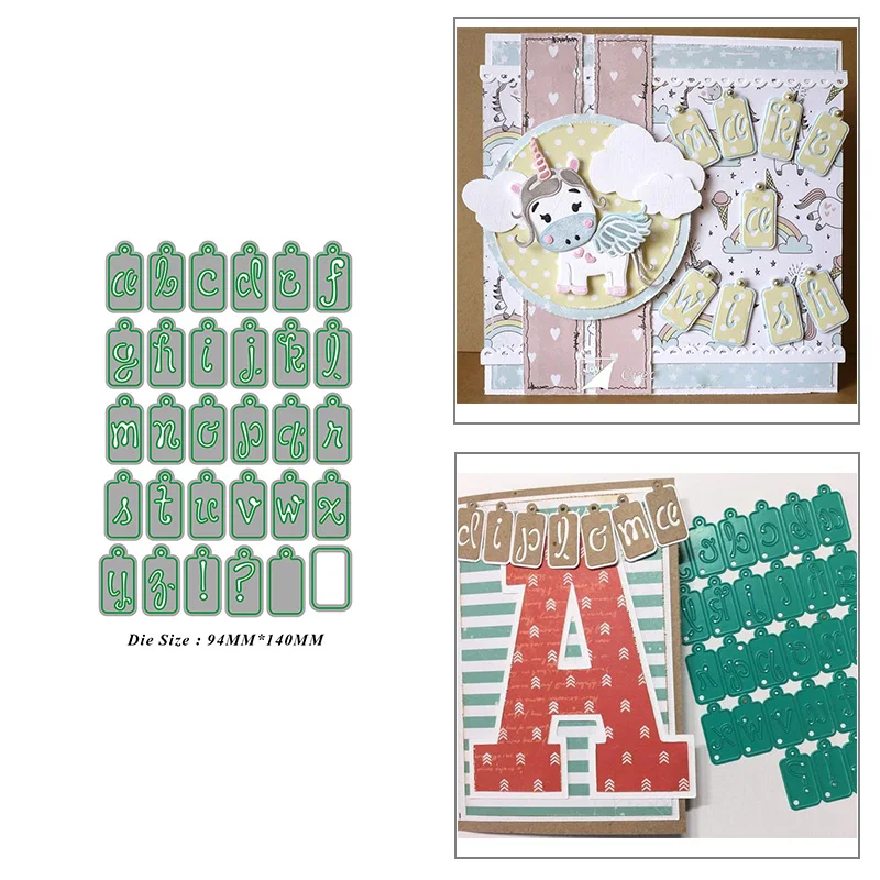 

26 English Letter Square Banner Metal Cutting Dies for DIY Scrapbook Album Paper Card Decoration Crafts Embossing 2021 New Dies