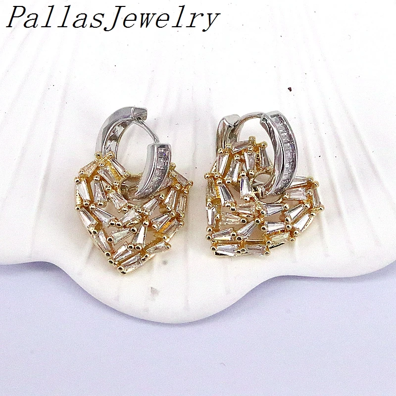 3 пары модные классические серьги в форме сердца золотого и серебряного цвета с