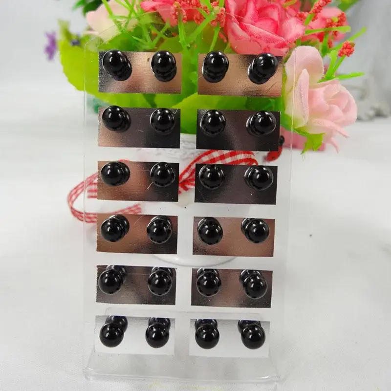 

Fashion 12 Pairs/Pack Colorful Round Artificial Pearls Ear Stud Ball Earrings Wholesale Women Lady ball Stud earrings Jewelry