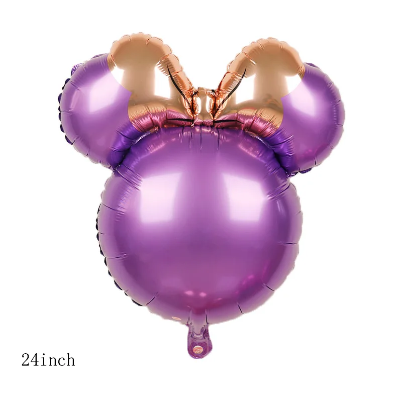 SP010B19rose gold 24inch mickey aluminum foil balloons 1pc mickey minnie mouse head helium globos baby shower birthday theme party decoration ball - Цвет: SP010B19rose gold