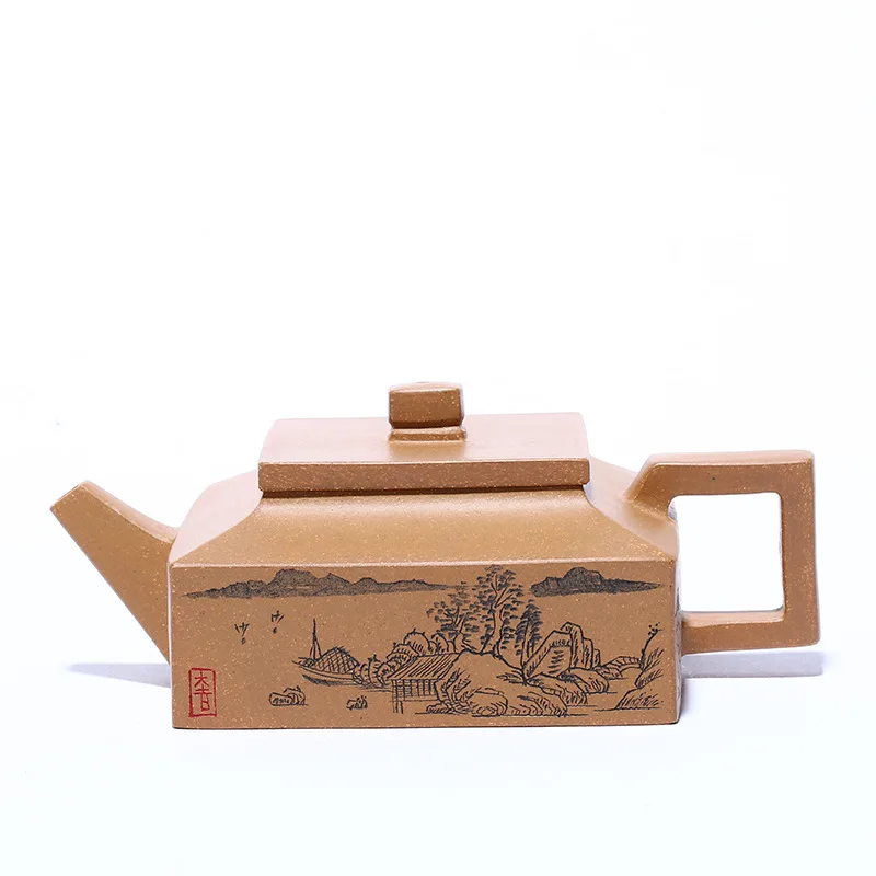

Yixing Zisha teapot master's hand painted original ore section