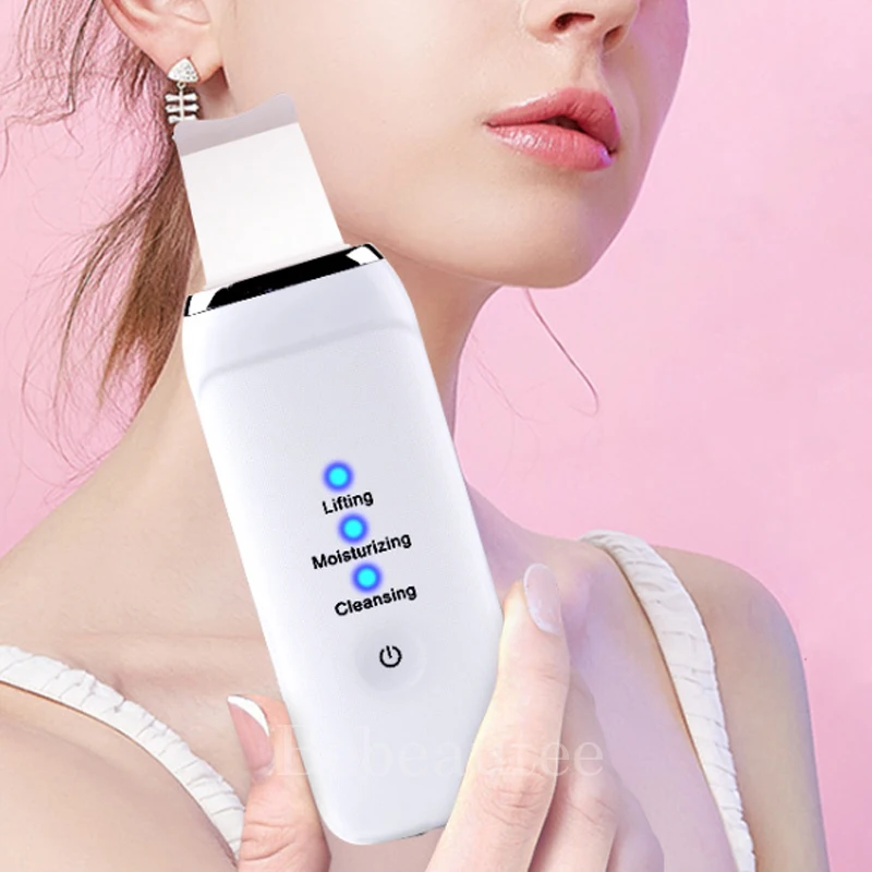 

Powerful Scraber Ultrasound Rechargeable Ultrasonic Scraper Scrubber Lifting Women Beauty Cleaning Face Dead Skin Removal Shovel