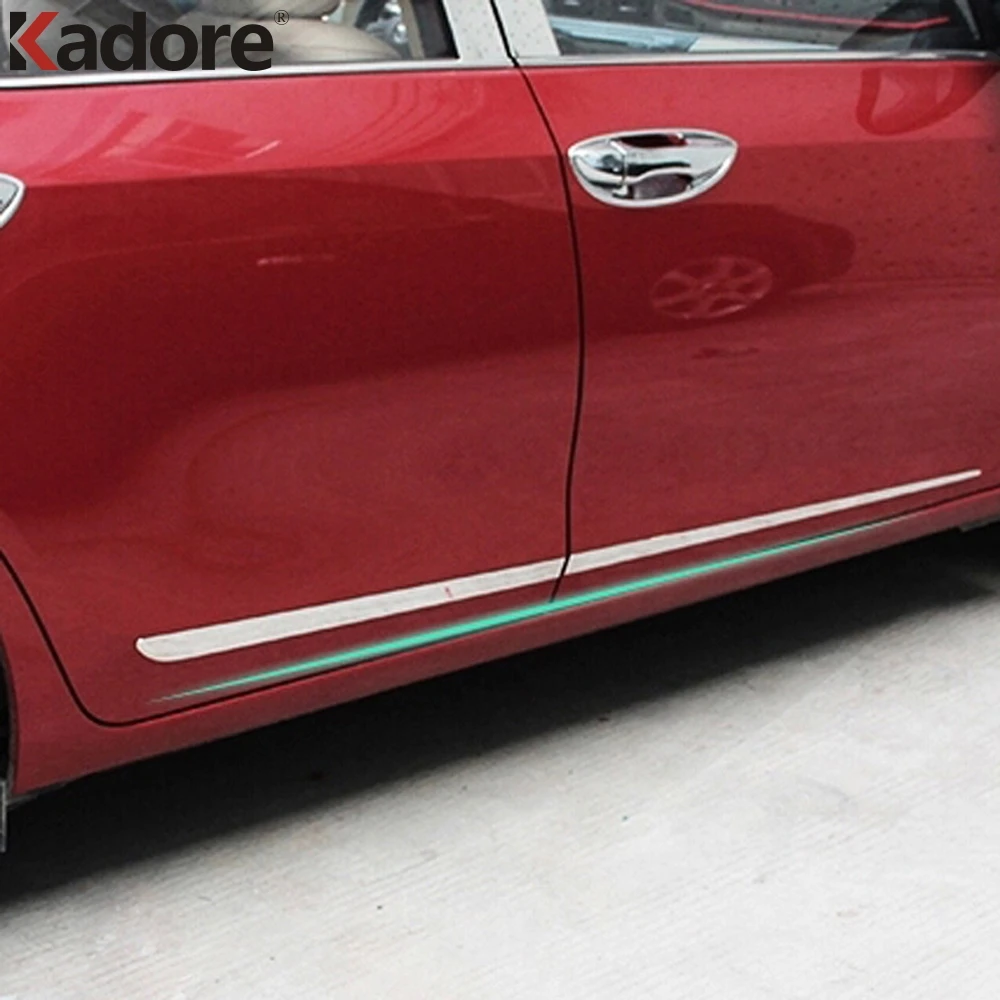 

For Toyota Corolla 2014 2015 Stainless Steel Side Door Body Moldings Trim Decal Line Strips 4pcs Car-styling For America Model