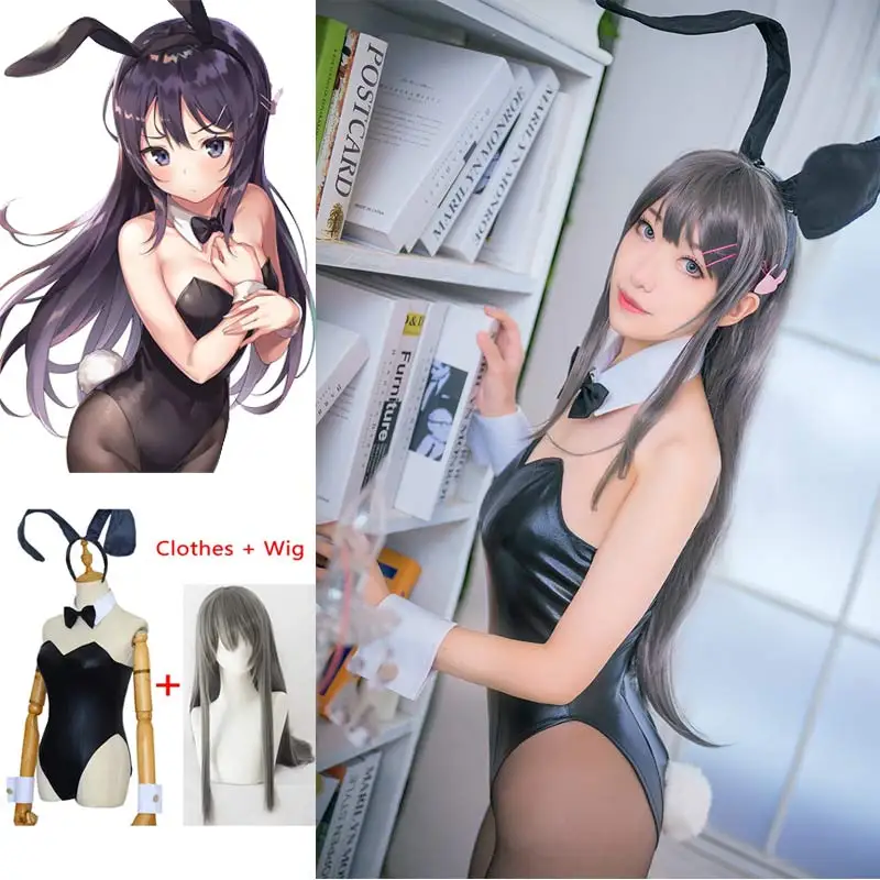 

Buta Yarou wa Anime Seishun Bunny Girl Senpai no Yume wo Minai Cosplay Costume Mai Sakurajima Cos Sexy Women Jumpsuit