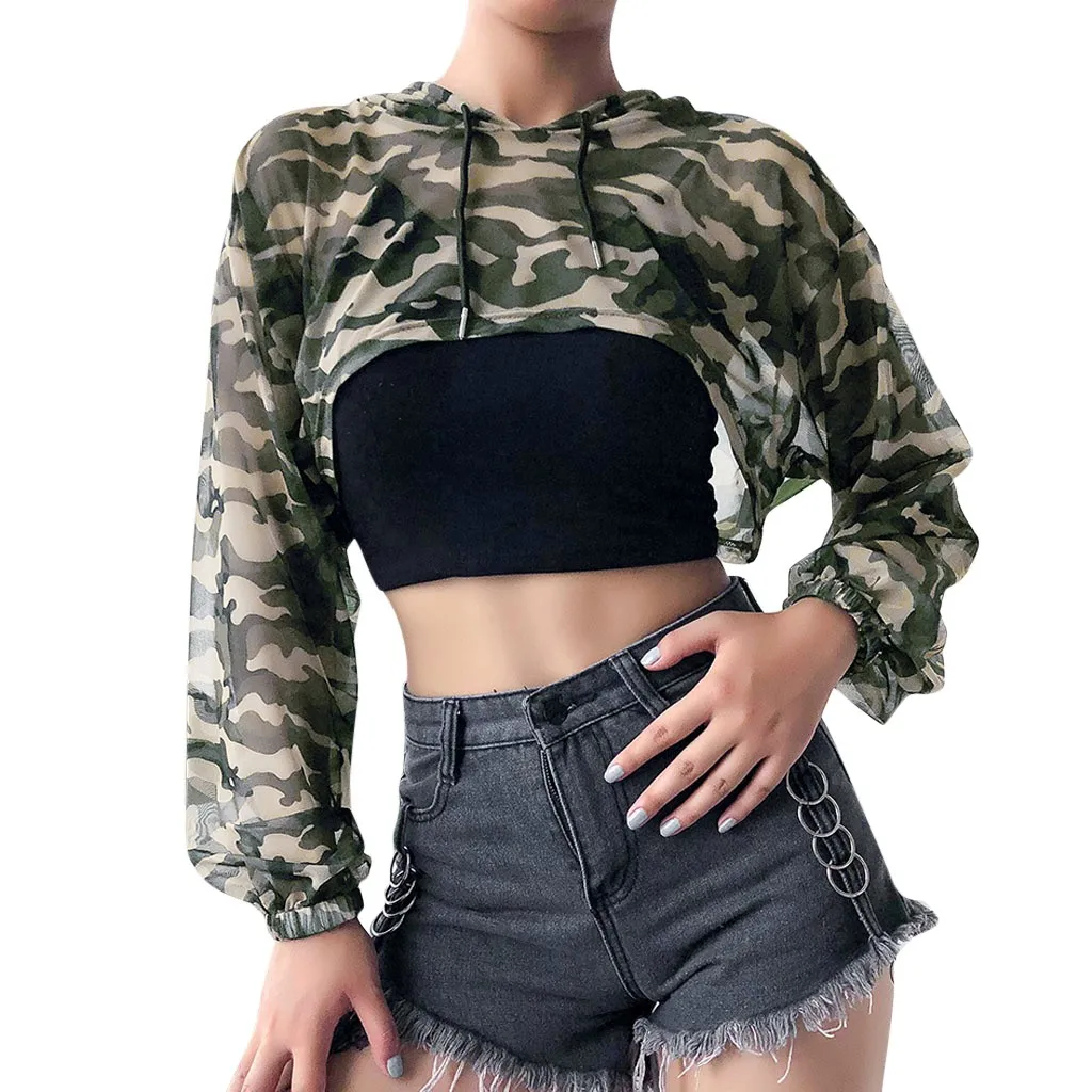 2020 Muqgew Новое поступление Модные Женские однотонные камуфляжные толстовки с