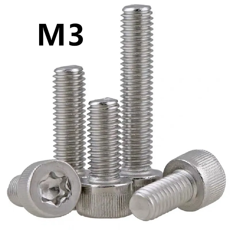 

100pcs/lot M3x5/6/8/10/12/16/20/25/30mm GB2671.2 304 Stainless steel cheese head torx screw cap screws