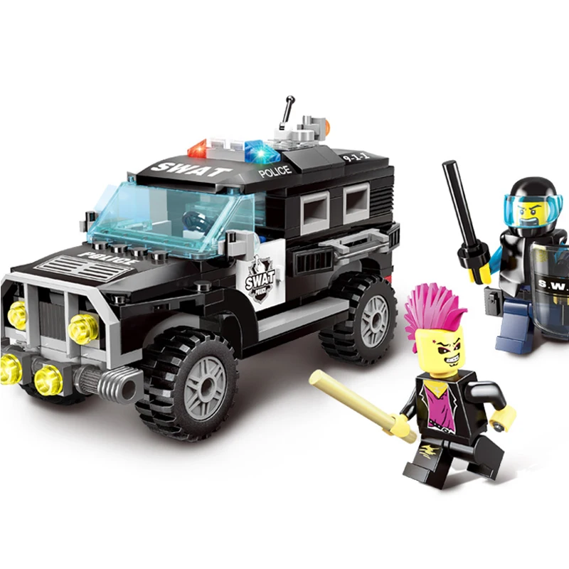 

185 pcs Building block puzzle toy police puzzle boy birthday gift boy toys educational girl toys bricks Model