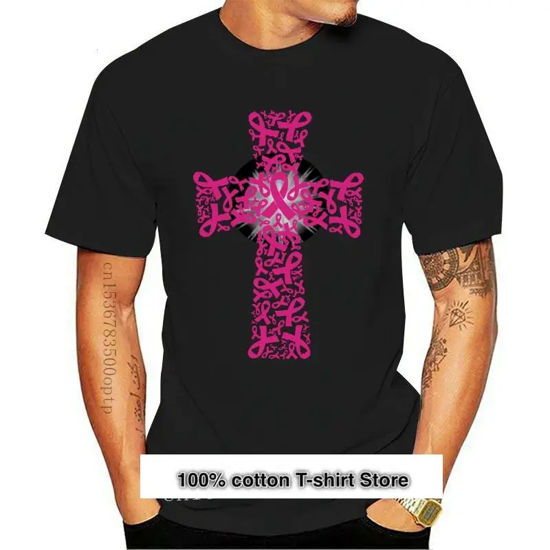 

Camiseta para hombres y mujeres, camisa de concientización sobre el cáncer de mama, versión cruzada