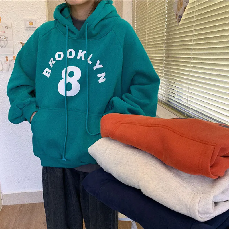 

Female Korean Loose Ins Letter Cartoon Lazy Sweatshirt Women's Sweatshirts Japanese Harajuku Vintage Clothing For Women