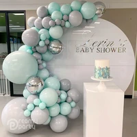 105pcs pastel balloons garland arch kit 4d sliver macaron gray green blue birthday wedding baby shower anniversary party decor