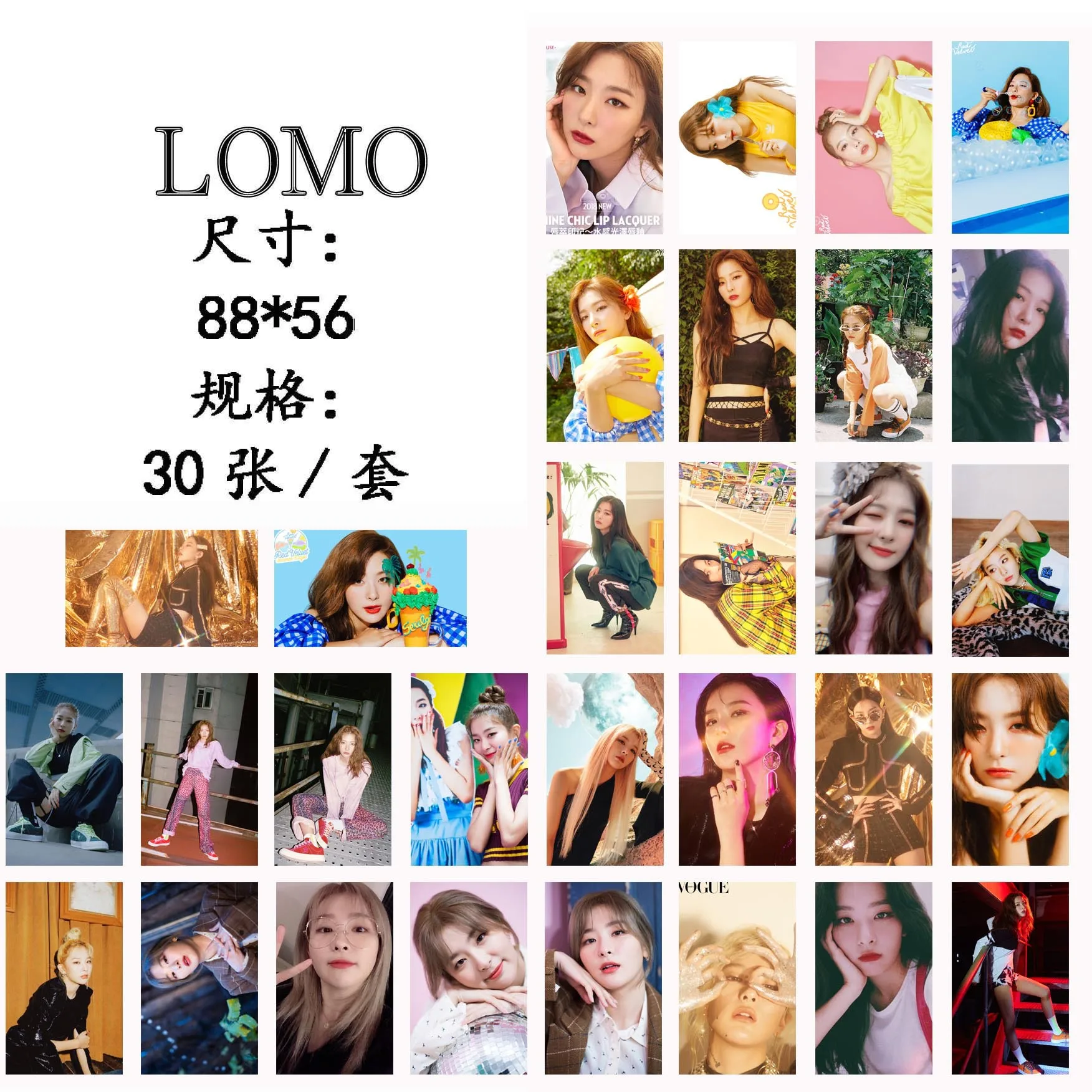 30 шт./компл. Kpop красная бархатная Фотокарта SeulGi Одиночная lomo карта высокого