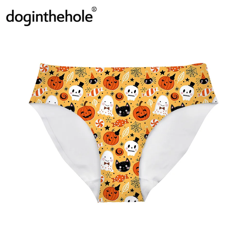 Забавные дизайнерские женские трусики doginthehole на Хэллоуин бесшовное нижнее белье