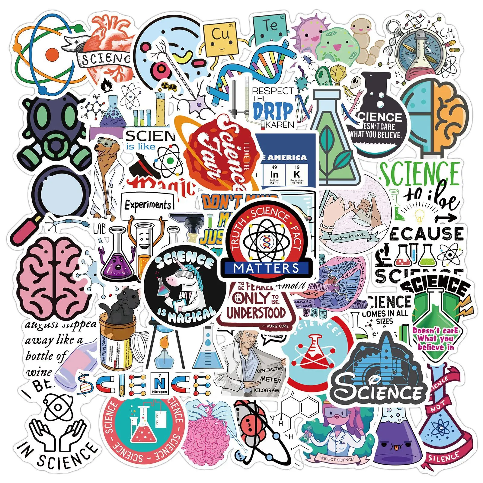 

10/50Pcs Classic Science Lab Stickers Graffiti DIY Car Bike Travel Luggage Phone Guitar Laptop Waterproof Kid Toy Sticker Decals