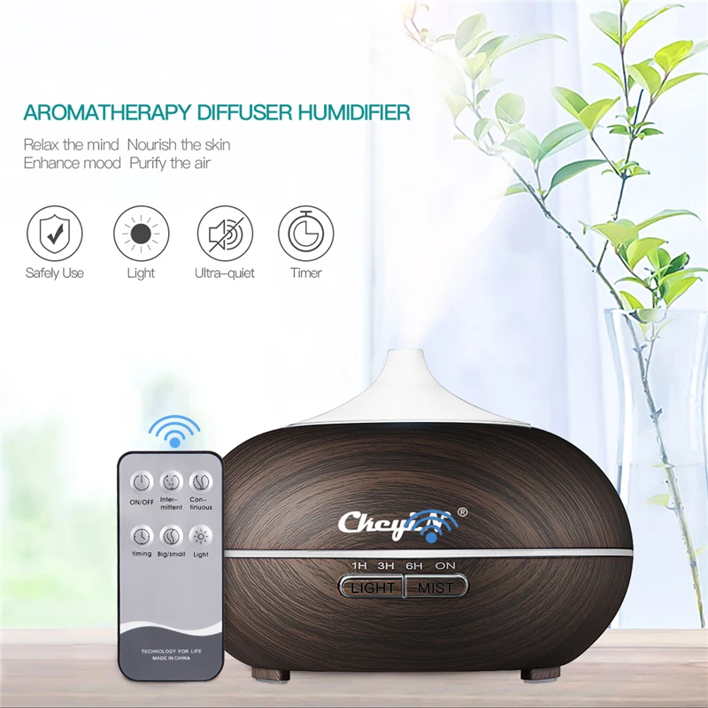 

550mL Diffuser Ultrasonic Aromatherapy Aroma Essential Oil Diffuser Cool Mist Humidifier Air Purifier LED Night For Home Office