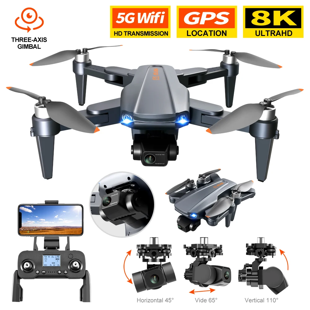 2021 nuevo RG106 drone 8K HD c&aacute;mara dual 3 ejes sin escobillas drone 5G GPS regreso a casa 3000 metros volando plegable quadcopter drone juguete ni&ntilde;o regalo-0