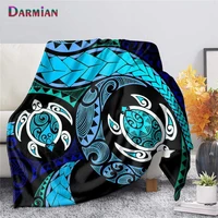 darmian hawaiian turtle tribal design plush throw blanket soft machine washable sofa fleece thin quilt bedding lining blankets