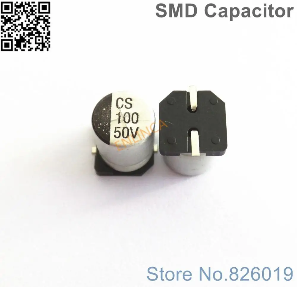 6 шт./лот 50 в 100 мкФ SMD алюминиевые электролитические конденсаторы размером 8*10 5