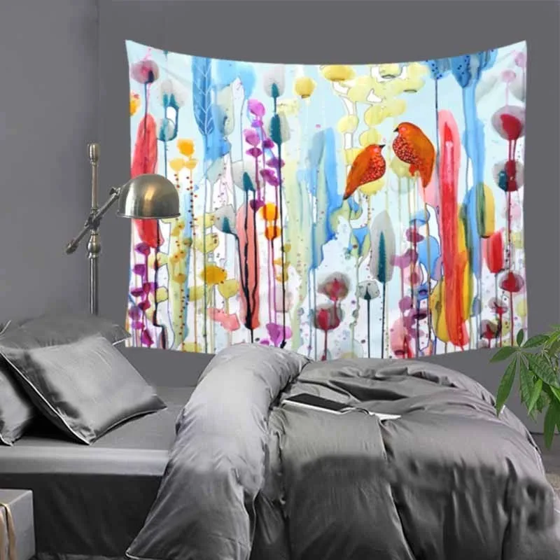 51x60 &quotкартина маслом цветок птицы гобелен Хиппи Мандала настенные богемные