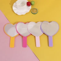 lovely peach heart handheld makeup mirror with handle compact mirrors for women