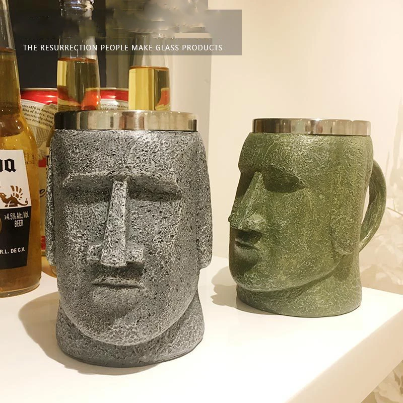 Гигантская каменная статуя пивные кофейные кружки с открывалкой для бутылок из